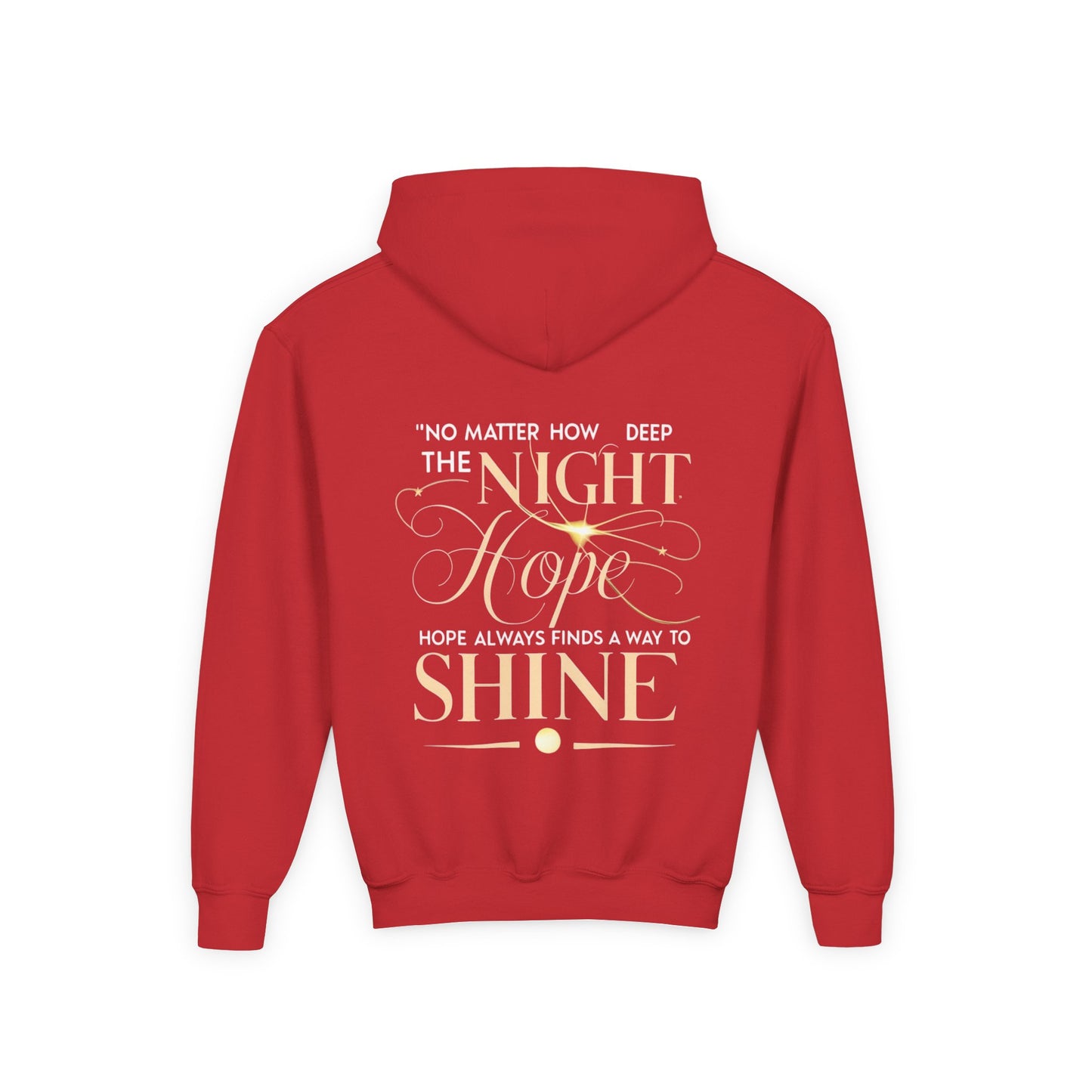 Youth Hoodie - 'Night Hope Shine' Graphic Sweatshirt for Dreamers