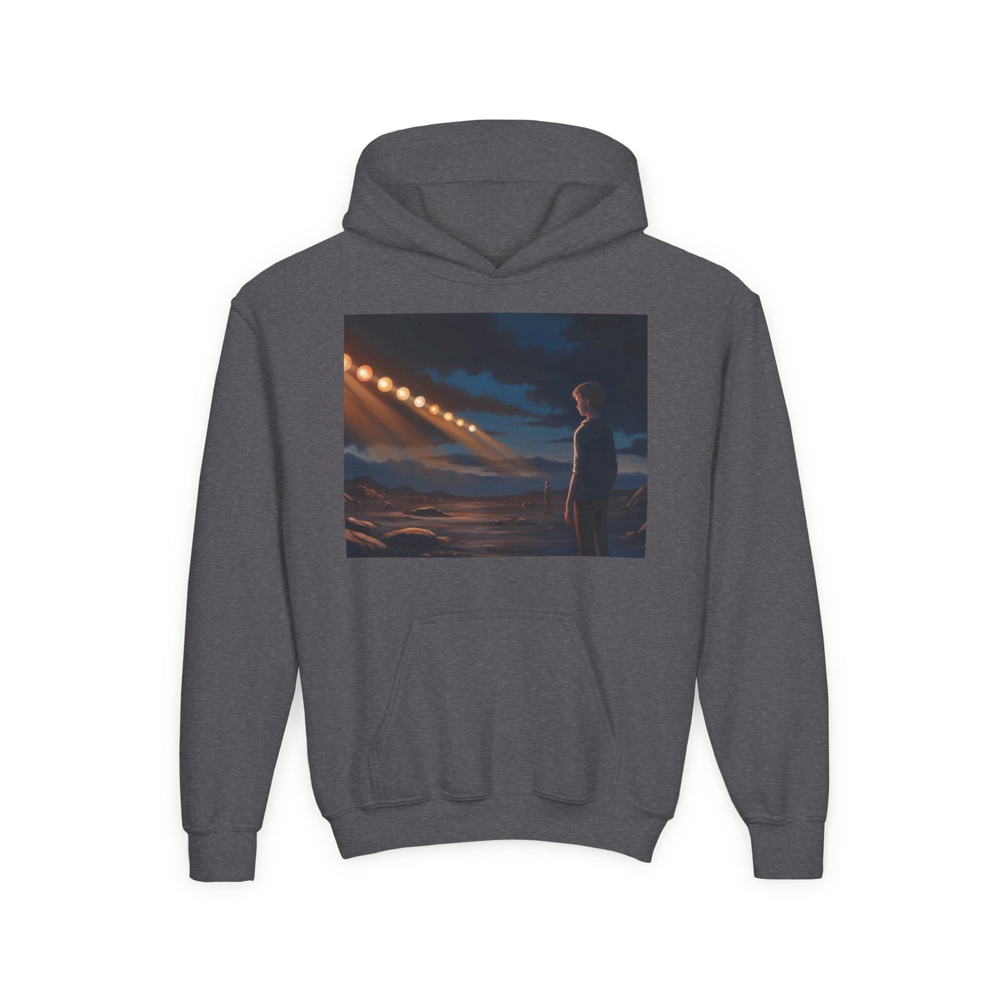 Youth Hoodie - 'Night Hope Shine' Graphic Sweatshirt for Dreamers