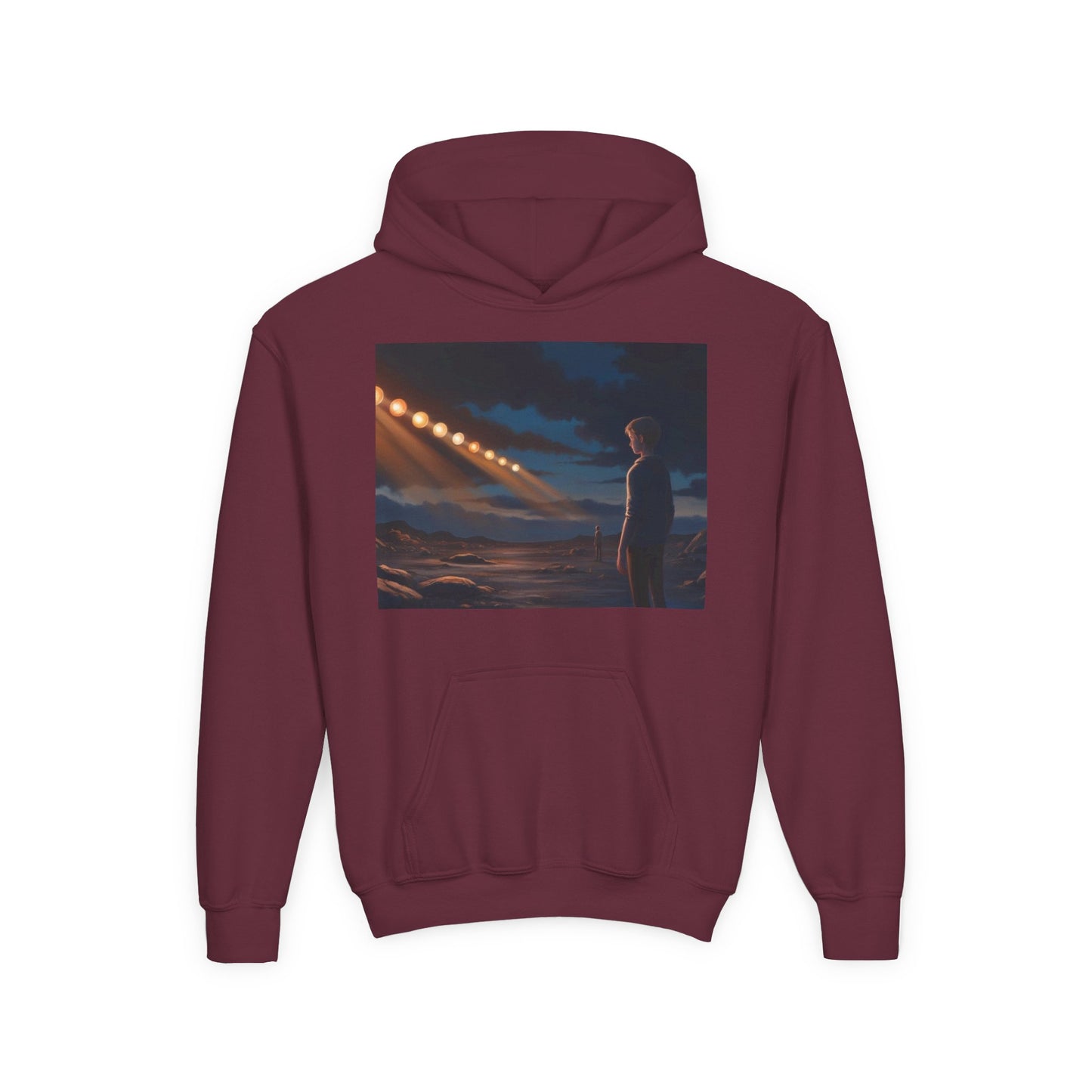 Youth Hoodie - 'Night Hope Shine' Graphic Sweatshirt for Dreamers