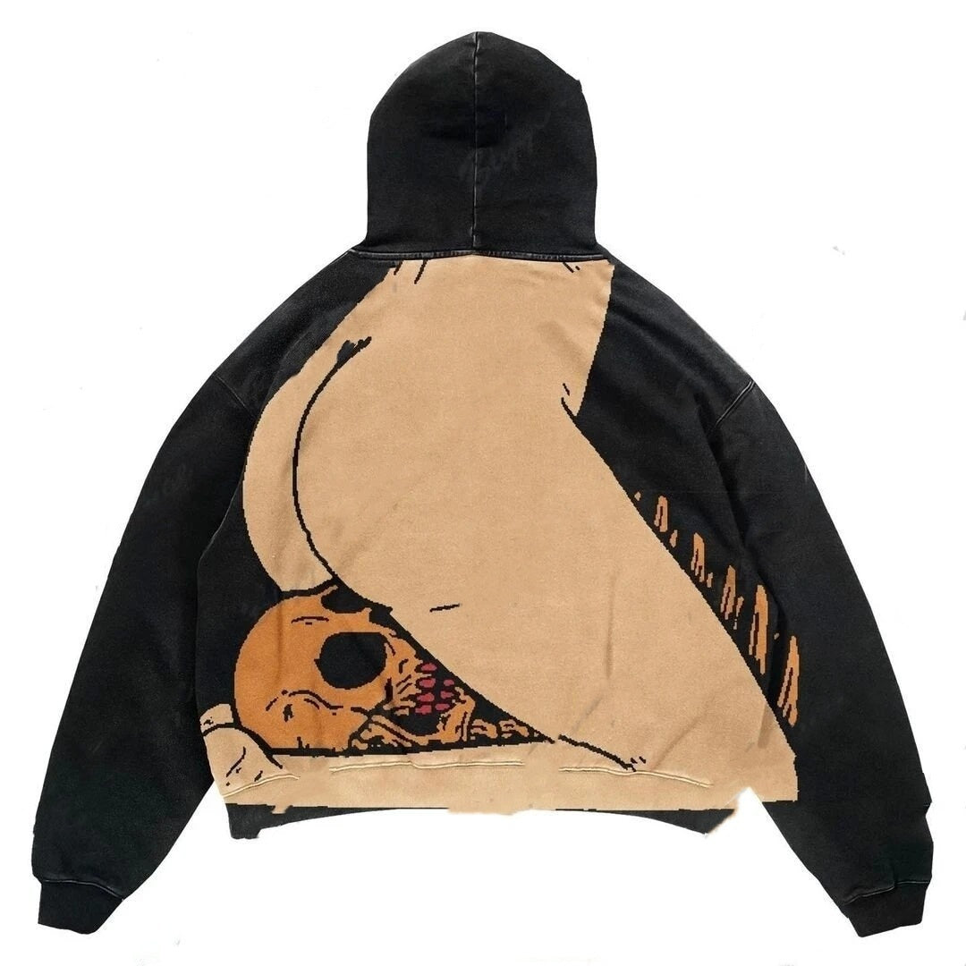 Harajuku Hoodie: A Retro Loose Sports Sweater with Hip Hop Influences