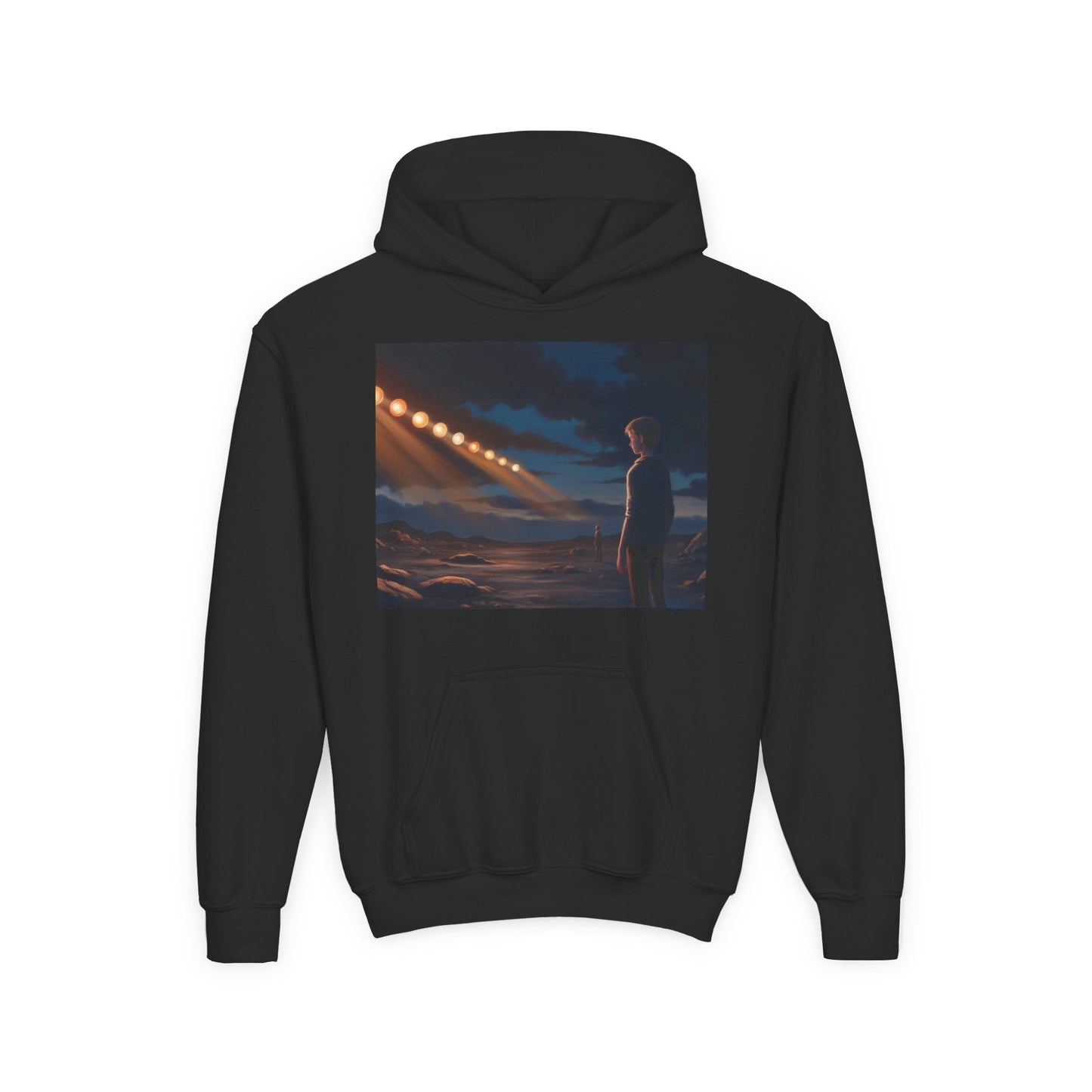 Youth Hoodie - 'Night Hope Shine' Graphic Sweatshirt for Dreamers