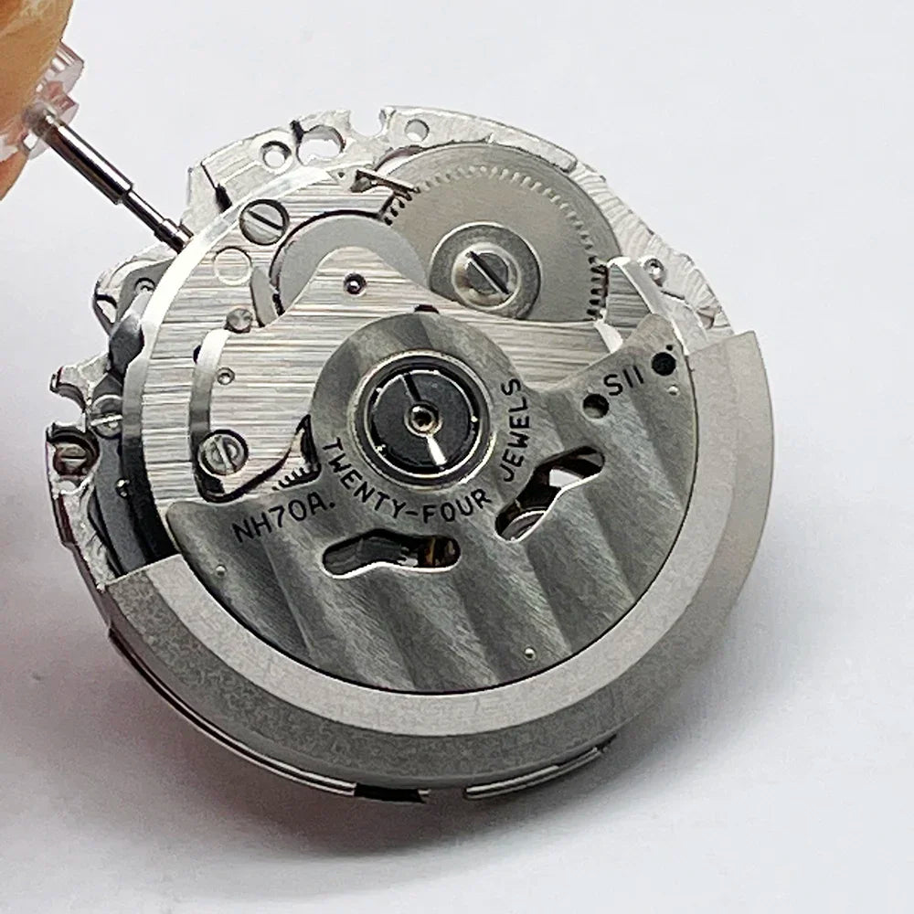 Japan Genuine NH70 NH70A Mechanical Movement 24 Jewels Skeleton Mechanism Modification Automatic Watch Replace Movement