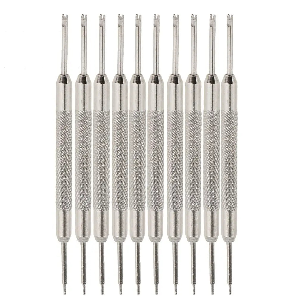 10pcs Prettyia Stainless Steel Watch Band Strap Spring Bar Link Pins Remover Watch Repair Tools Silver Color