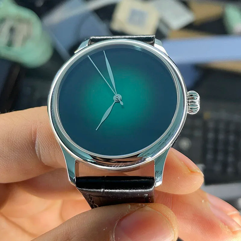 38.5mm Minimalist Mechanical Watch Tianjin ST2130 Automatic Movement Calendar Waterproof Sapphire Men's Fashion Dress Wristwatch