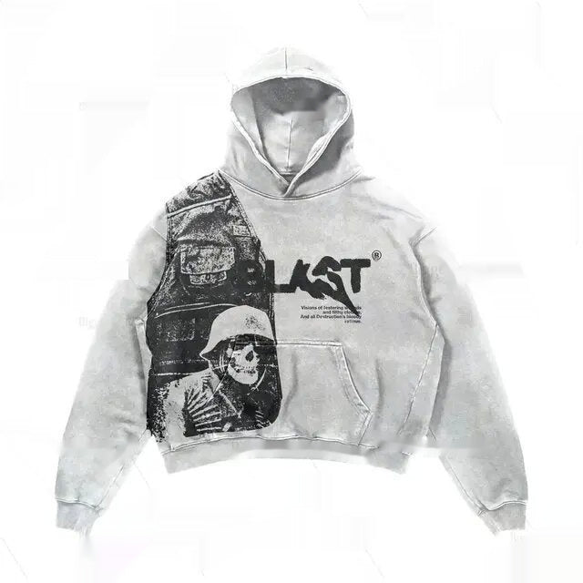 Harajuku Hoodie: A Retro Loose Sports Sweater with Hip Hop Influences